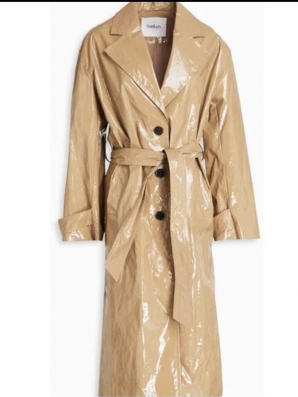 NWOT Ba&Sh CAL Faux Patent Leather Trench Coat